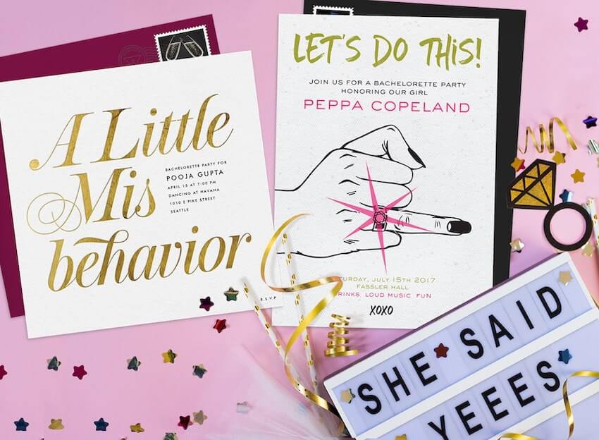 Bachelorette party ideas: 2 bachelorette invitation cards