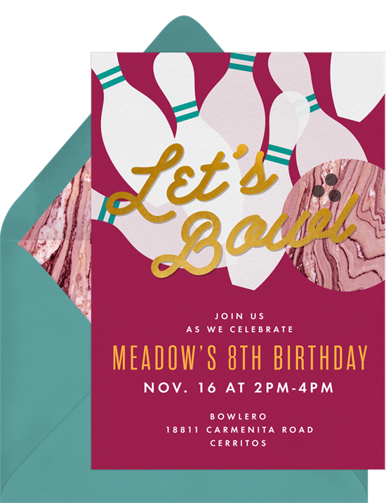 bowling party invitations: Bowling Time Invitation by Greenvelope