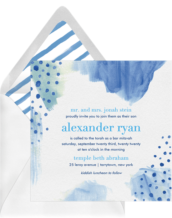 Eagle Scout Invitations: monochromatic watercolor invitations 