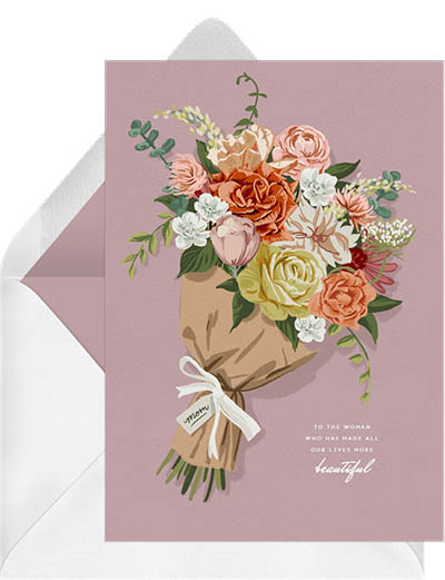 Mother's Day bouquet card