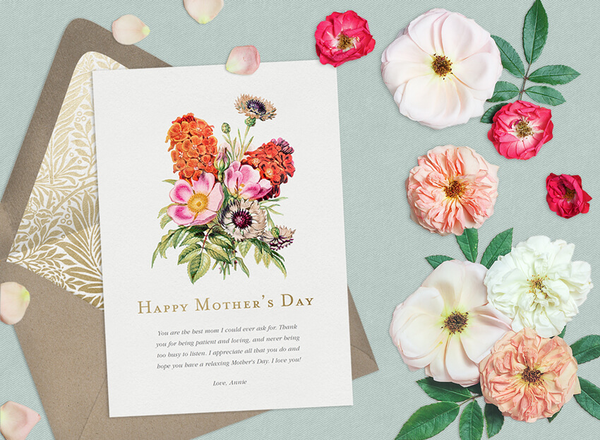 Card for Mom Mother's Day Floral Illustration Home is Where Mom Is Card Mother's Day Gift Love You Mom Happy Mother's Day Flowers