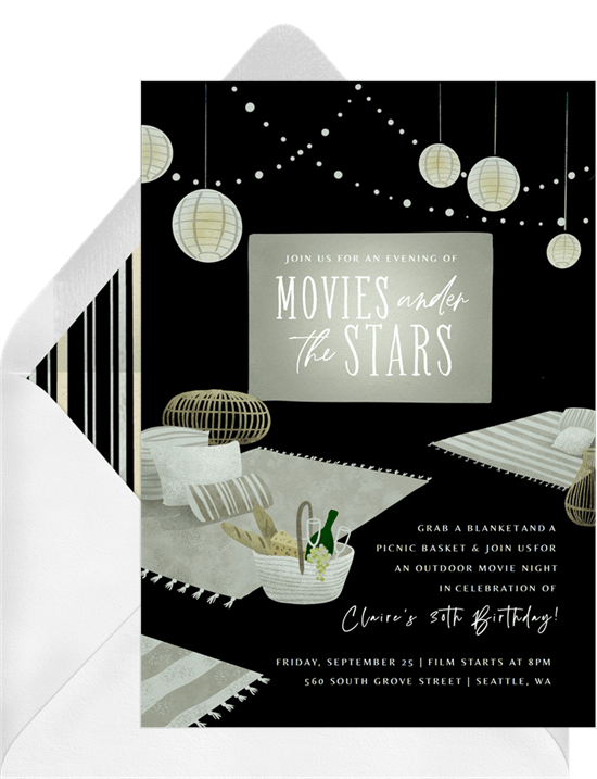 backyard movie night invitation from Greenvelope