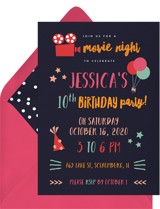 Movie Night Invitation from Greenvelope