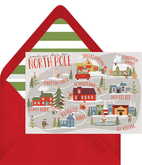 North Pole Postcard Digital Holiday Card
