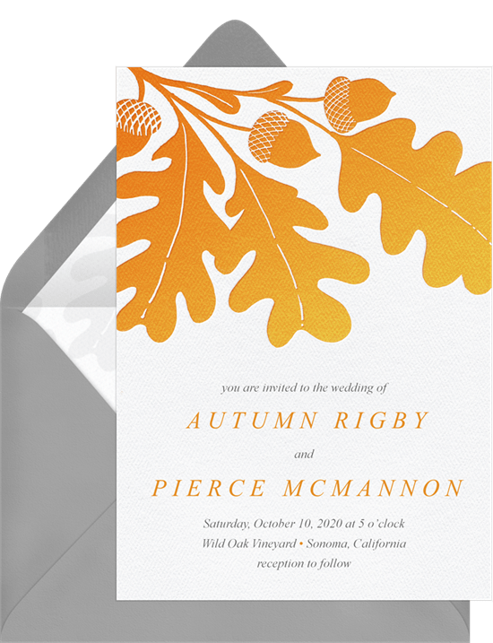 Oak Leaf Motif Invitation from Greenvelope