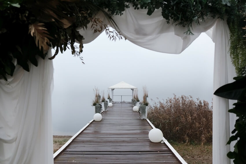 Outdoor wedding arch