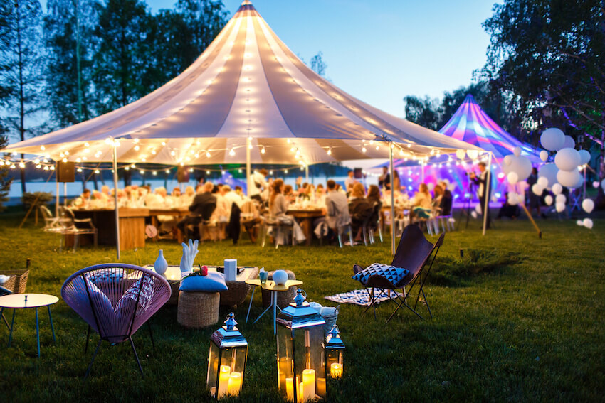 Outdoor wedding setting