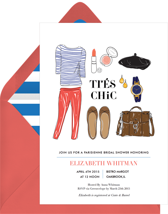 Parisian party theme: Parisian party themed invitation from Greenvelope