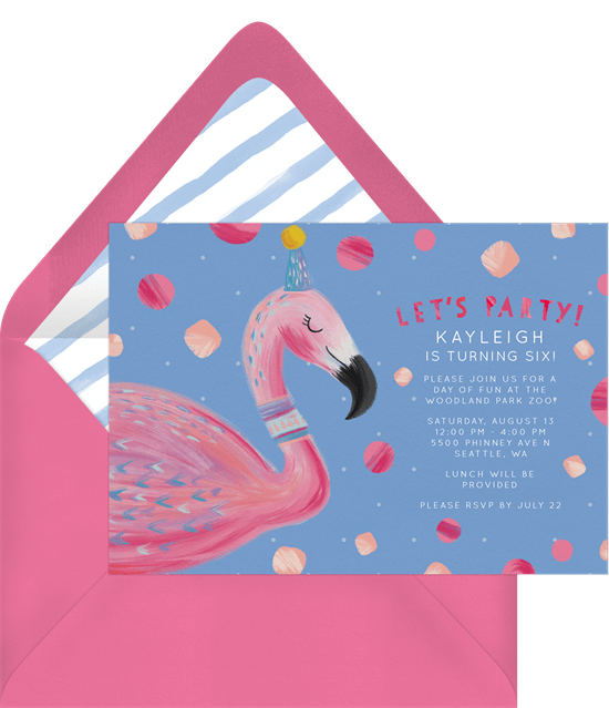 sleepover invitations: Party Flamingo Invitation from Greenvelope