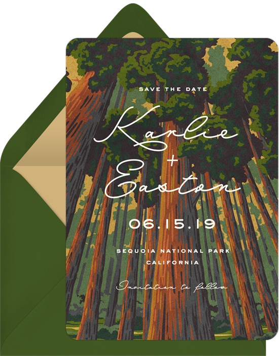Save the Date Ideas: the Sequoia Save the Date design from Greenvelope