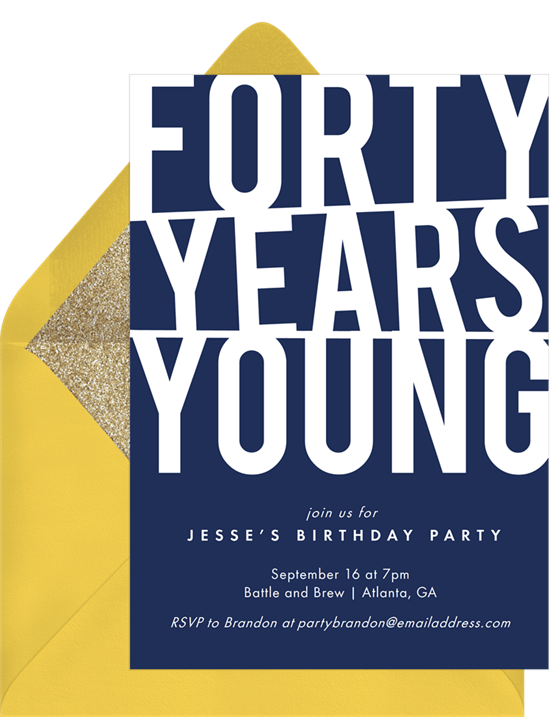 Forty Years Young Invitation