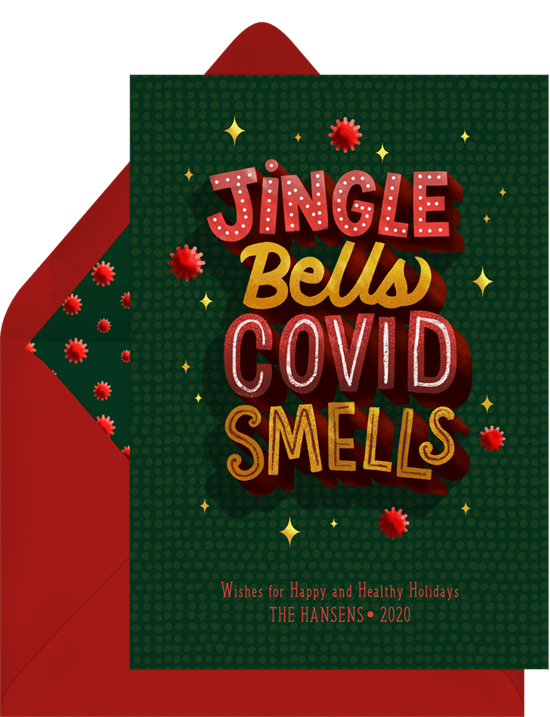 Jingle bells COVID smells Christmas card