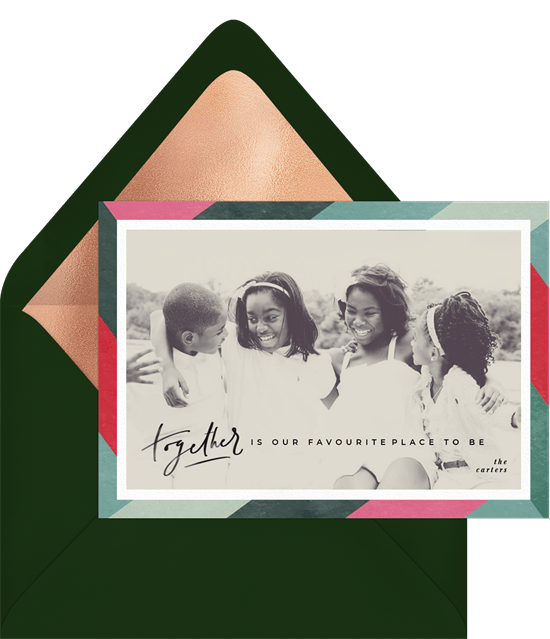 Together is our favorite place to be Christmas card wording