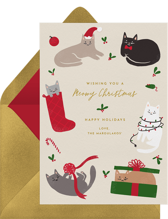 Christmas card with cats from Greenvelope