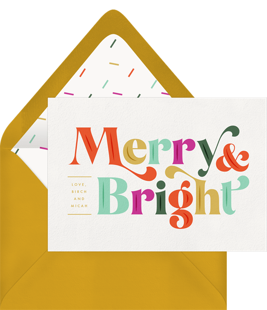 Merry and Bright Christmas card wording