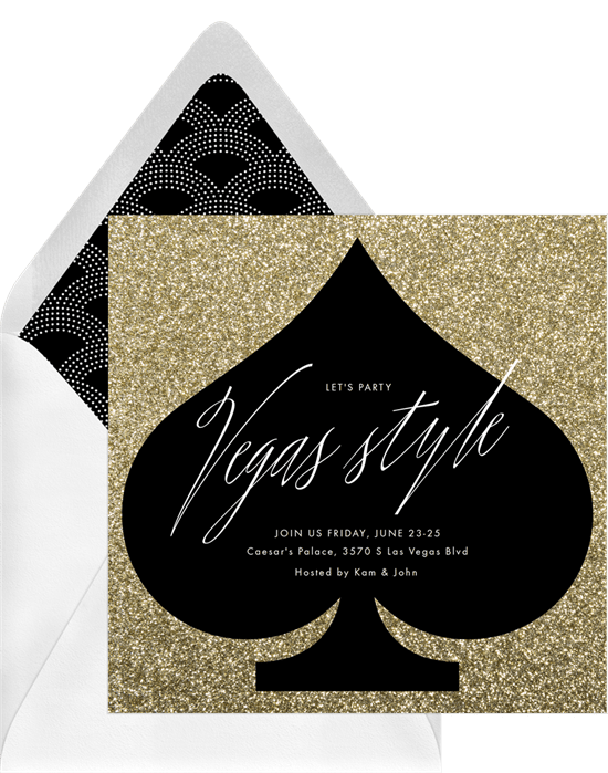 Vegas Style invitation for a casino theme party