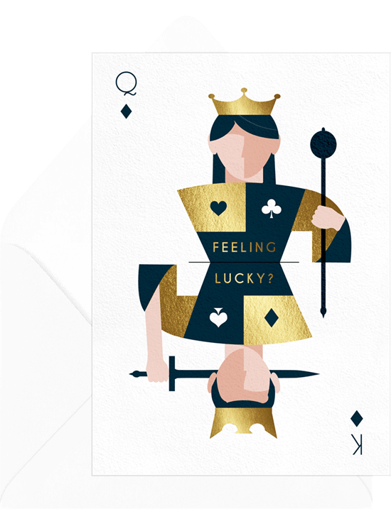 Feeling Lucky invitation for a casino theme party