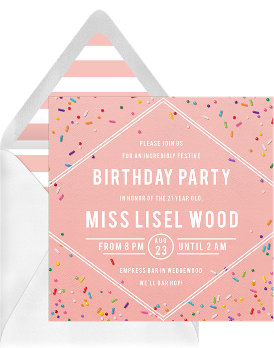 Sweet 16 themes: Sugary Sweet 16 invitation by Greenvelope