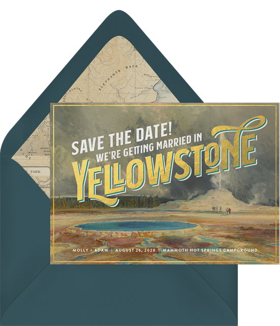 Save the date ideas: the Yellowstone Save the Date design from Greenvelope