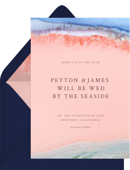 Save the date ideas: the By the Seaside Save the Date design from Greenvelope