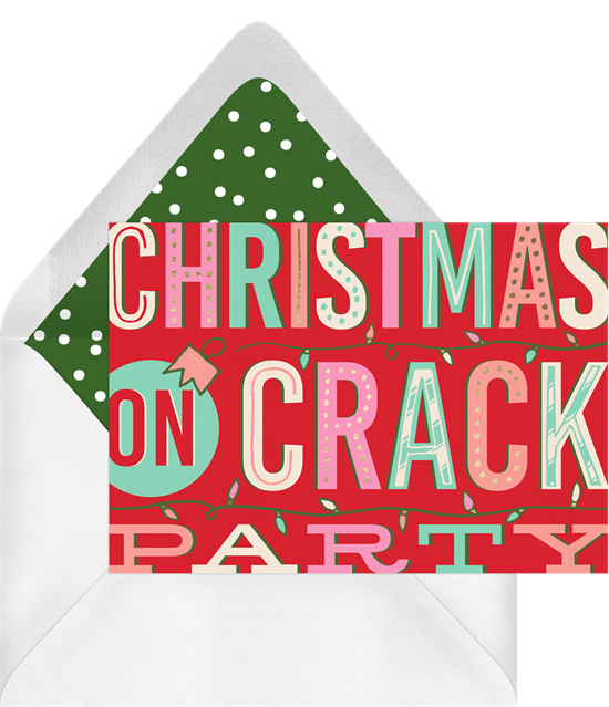 Christmas on crack holiday party invitations