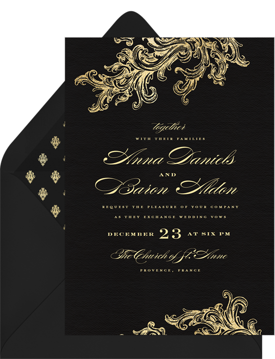 Wedding invitation ideas: a gilded invitation