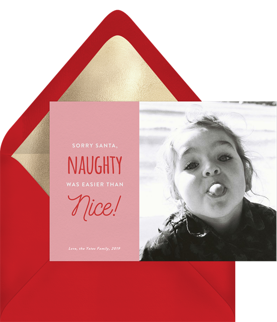 The Naughty&Nice happy holidays card from Greenvelope