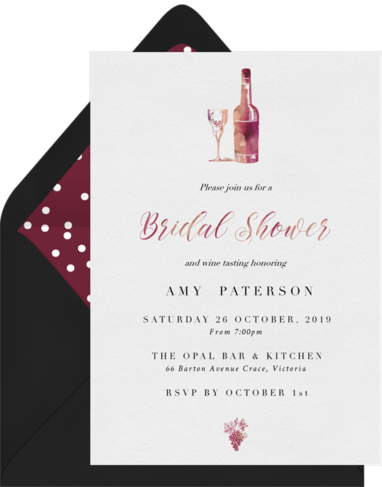 When to send wedding invitations: A bridal shower invitation
