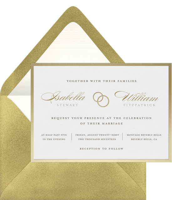Wedding Bands formal wedding invitations from Greenvelope