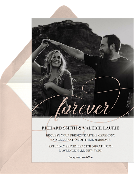 Forever Script formal wedding invitations from Greenvelope