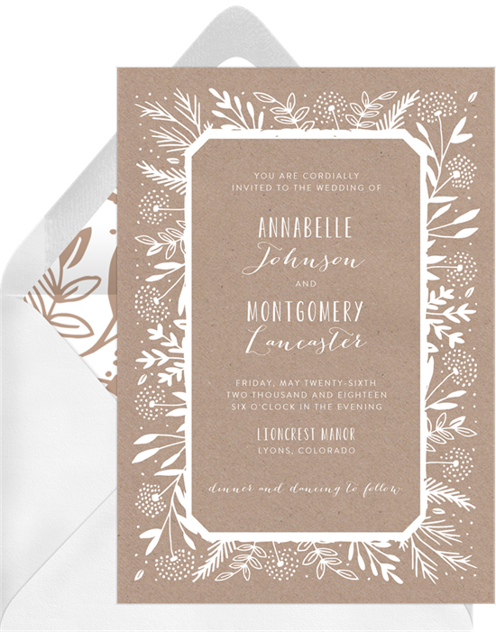 Dainty Dandelion wedding reception invitations from Greenvelope