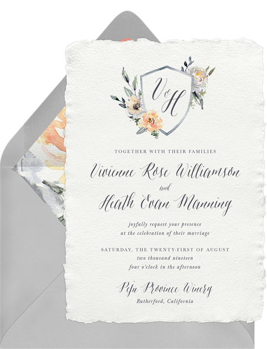 Perennial Crest wedding reception invitations from Greenvelope