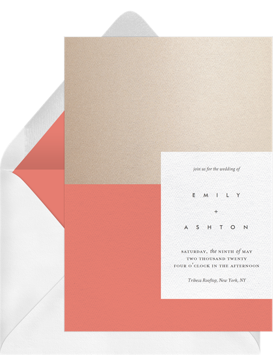 Contemporary Duo modern wedding invitations from Greenvelope