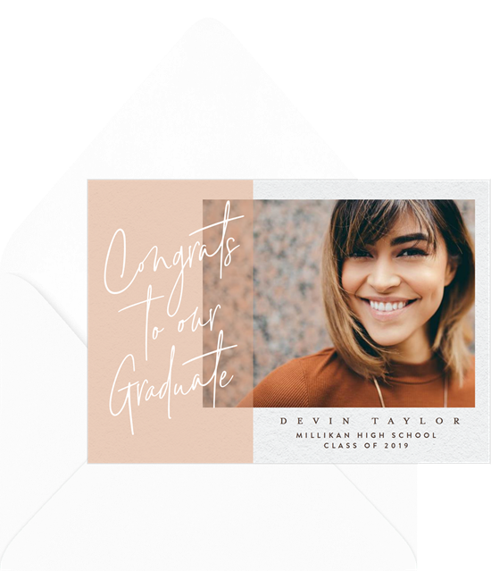 Composed college graduation announcements from Greenvelope