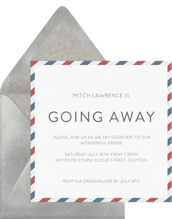 Moving Farewell Party Invitation Going Away Party Invitation Bon Voyage Party Retirement Invitation Moving Announcement 