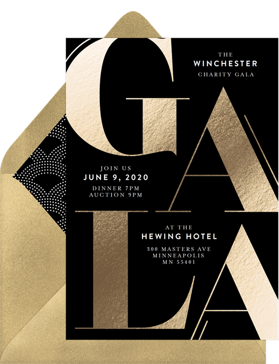 The Oversized Gala Invitation from Greenvelope