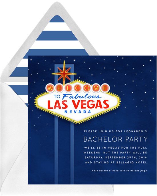 Bachelor party ideas: An invitation to a Las Vegas trip