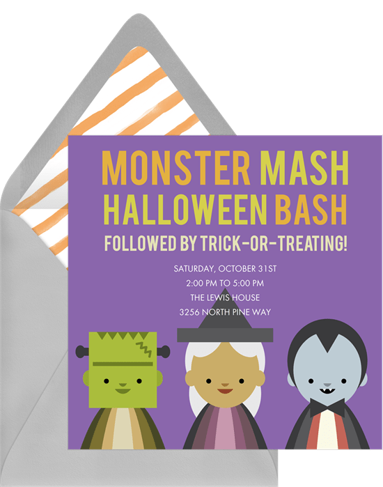 Monster mash invitation for a halloween party