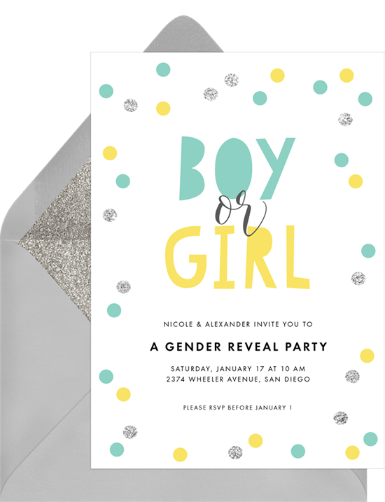 Baby shower invitation wording Gender Reveal