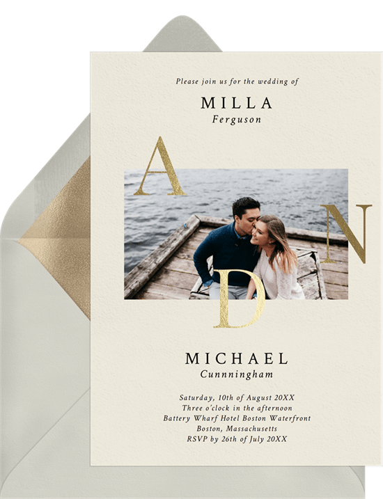 Online Invitation with a lovely photo of a couple