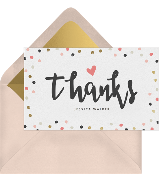 "Thanks" online card design