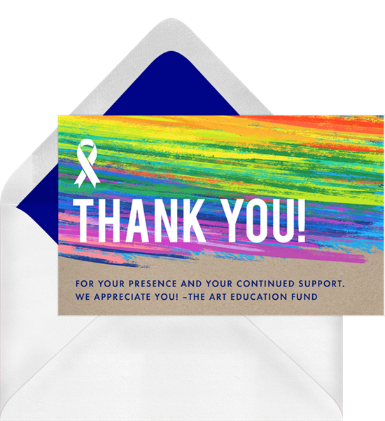Rainbow pastel colored business thank you cards