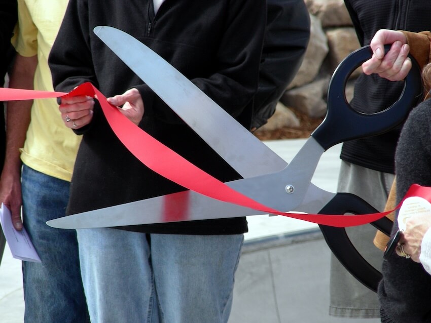 Custom Printed Giant Ceremonial Scissors and Ribbon