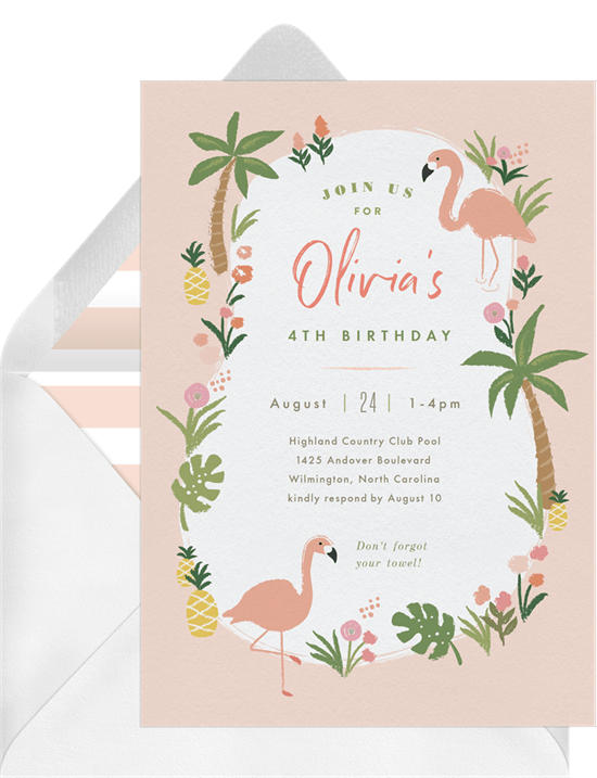 Flamingo Luau Invitation from Greenvelope