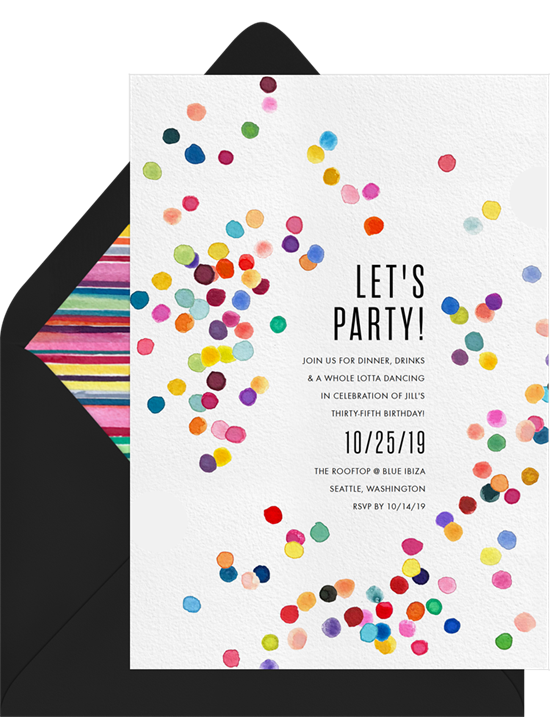 celebrating Pride: polka dots themed Pride invitation from Greenvelope