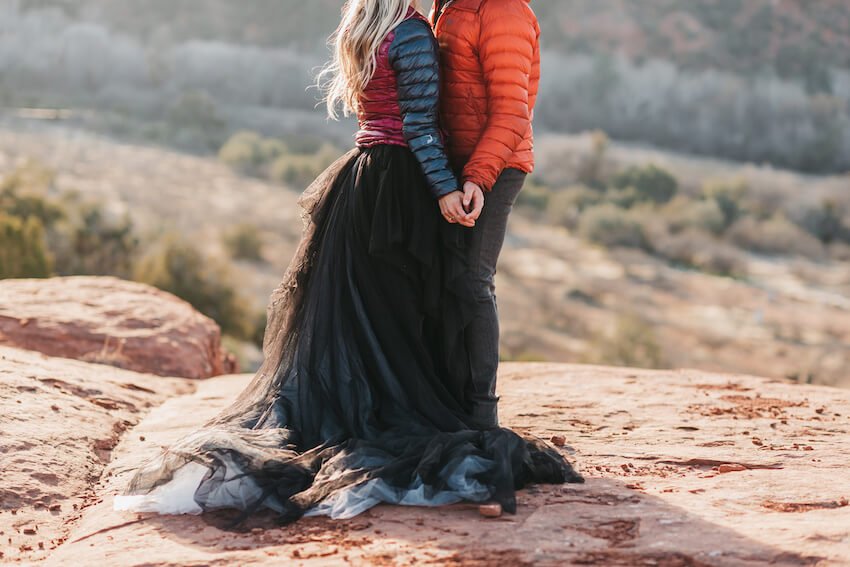 Elopement announcements: portrait of a sweet couple