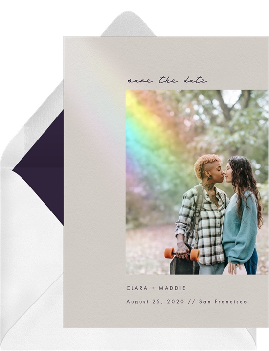 photo invitations: rainbow Save the Date invite