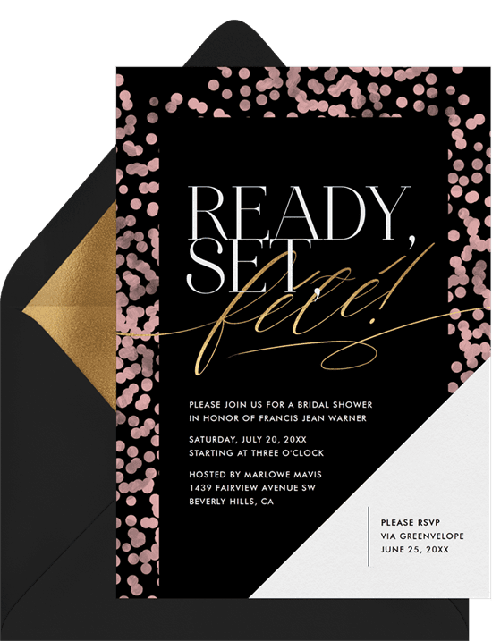 bridal shower invitations: Ready, Set, Fête Invitation