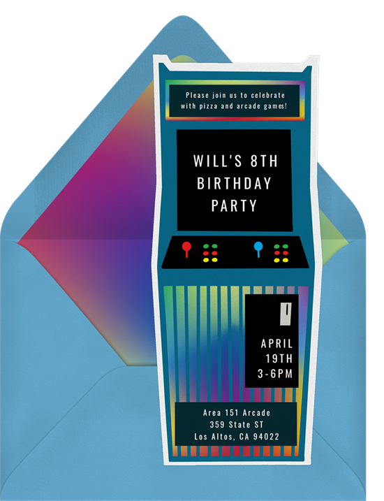 game night invitation: Retro Arcade Game Invitation from Greenvelope