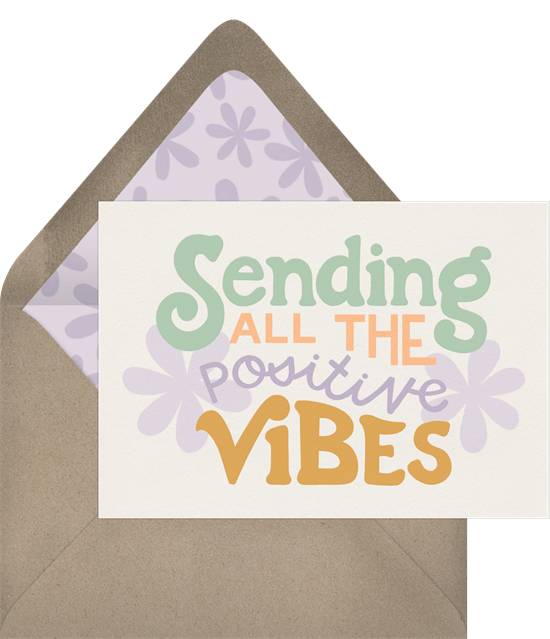 get well soon cards: sending positive vibes card from Greenvelope